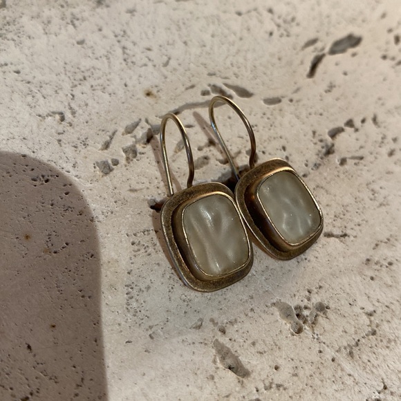 Vintage Amy Faust Sea Glass & Sterling Silver Wire Earrings - Picture 10 of 12